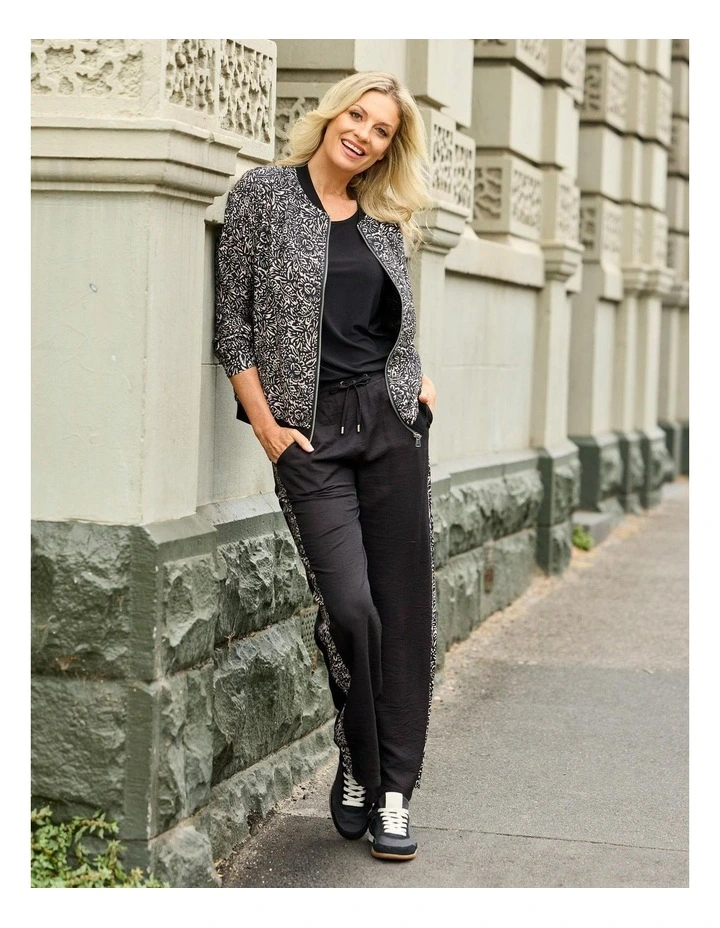 Bellini Print Zip Up Jacket in Black image 6