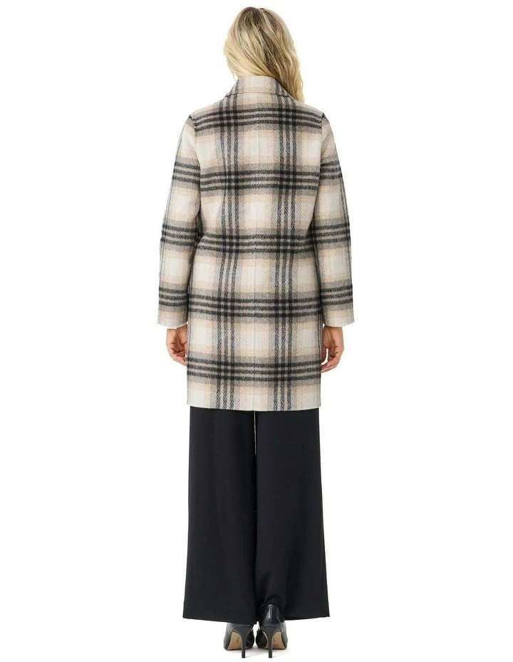 Toscana Check Coat in Natural image 2