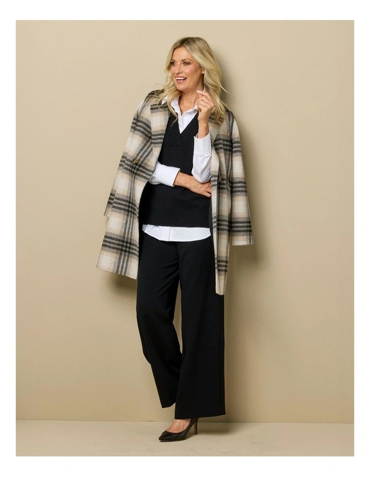 Toscana Check Coat in Natural image 5