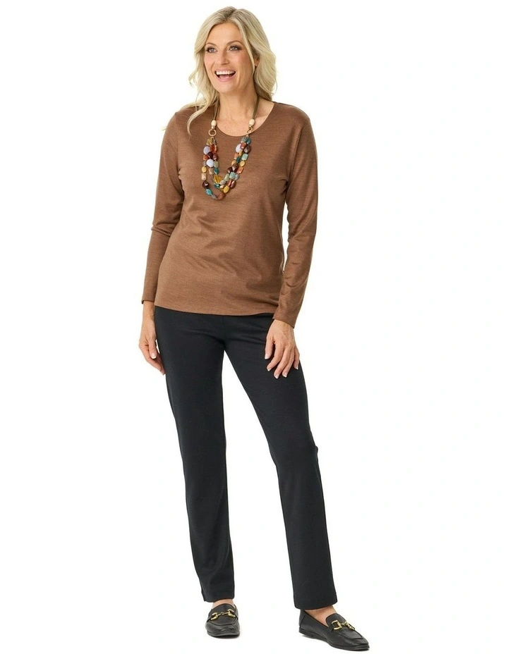 Hedrena Classic Long Sleeve Tee in Brown image 4