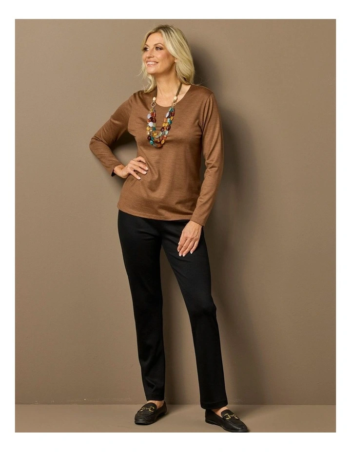 Hedrena Classic Long Sleeve Tee in Brown image 5