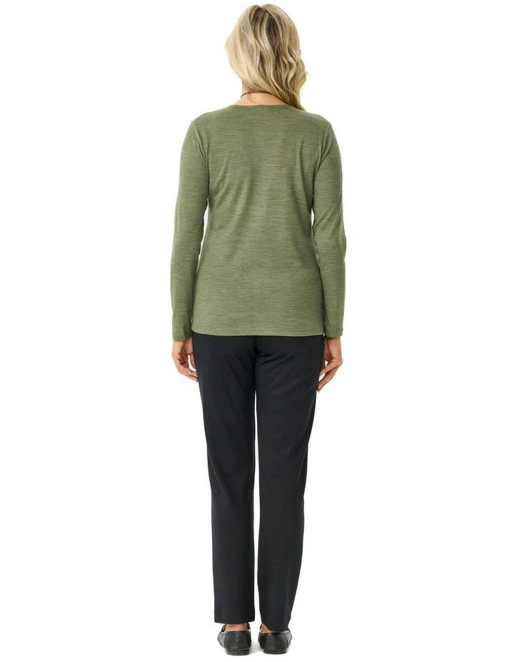 Hedrena Classic Long Sleeve Tee in Green image 2