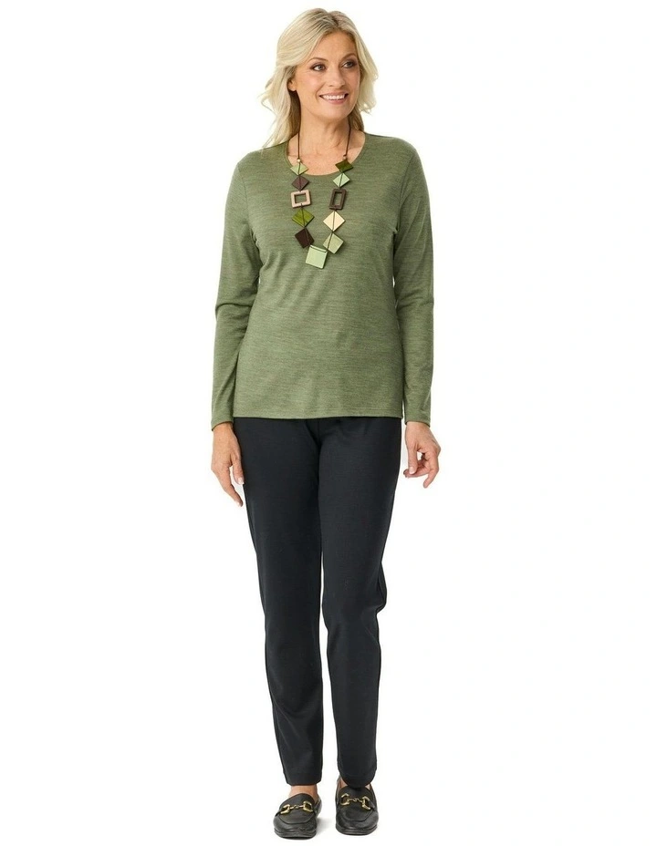 Hedrena Classic Long Sleeve Tee in Green image 4