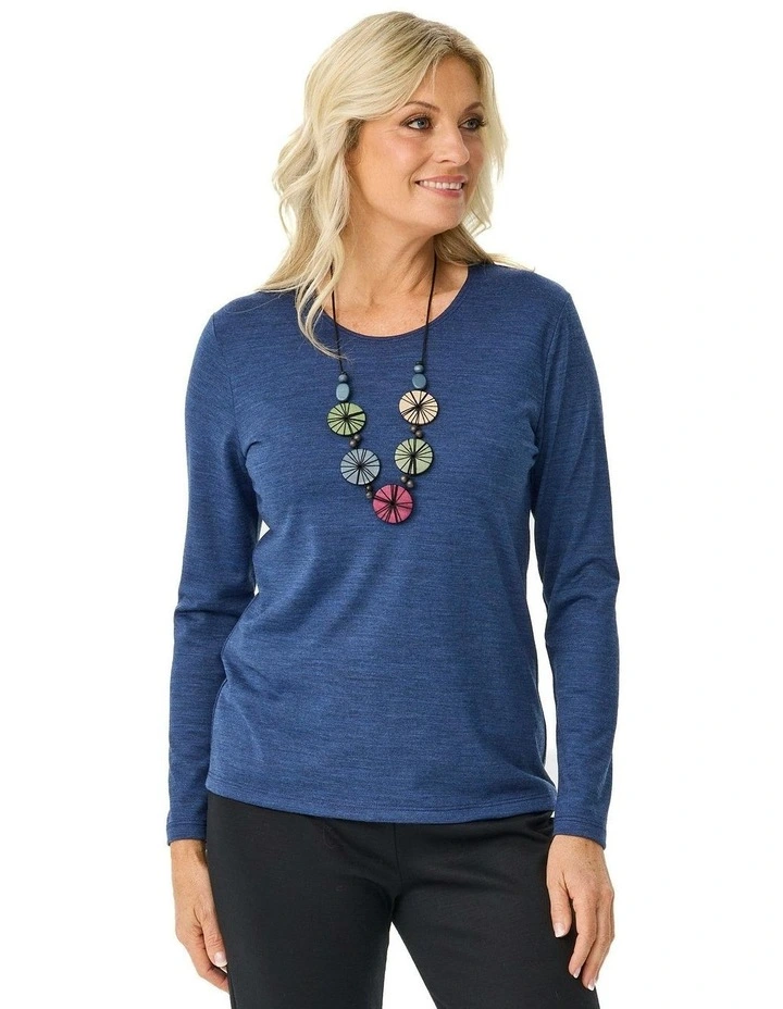 Hedrena Classic Long Sleeve Tee in Denim image 1
