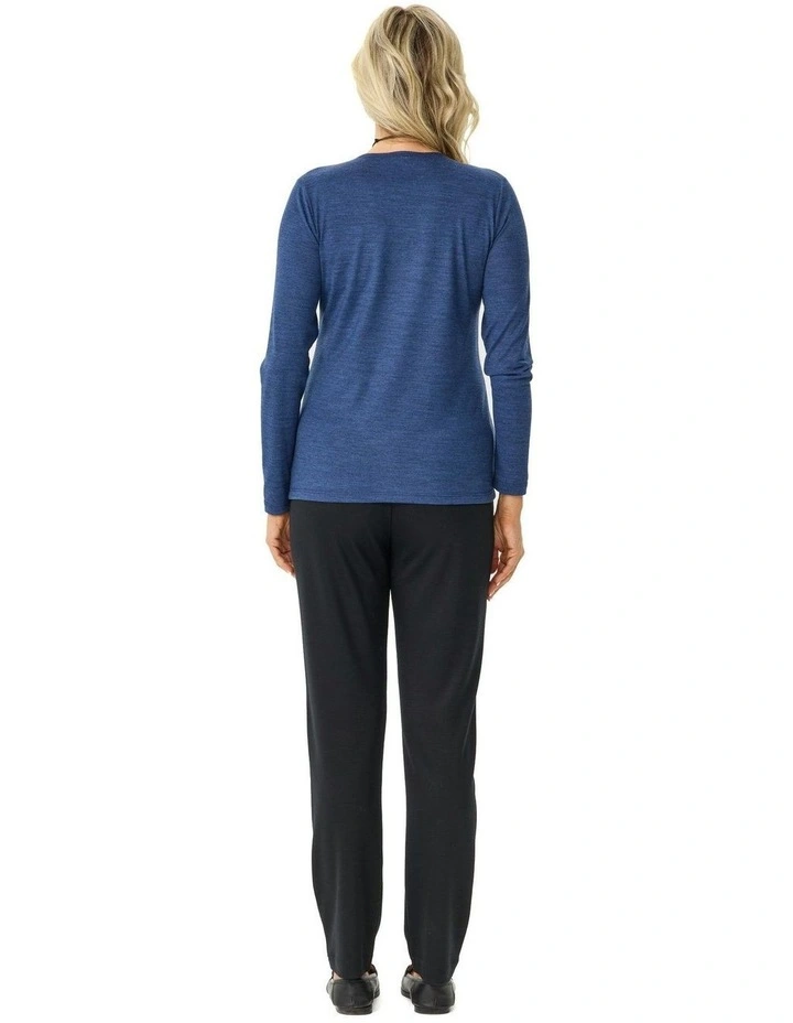 Hedrena Classic Long Sleeve Tee in Denim image 2