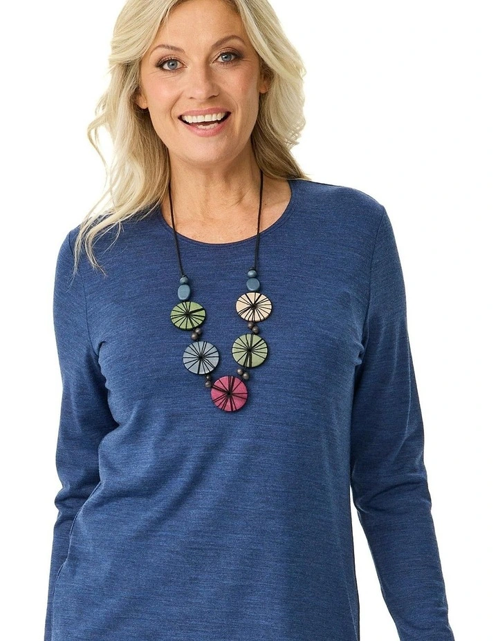Hedrena Classic Long Sleeve Tee in Denim image 4