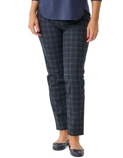 Caplan Stretch Check Warm Pant in Navy