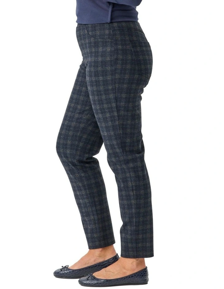 Caplan Stretch Check Warm Pant in Navy image 3