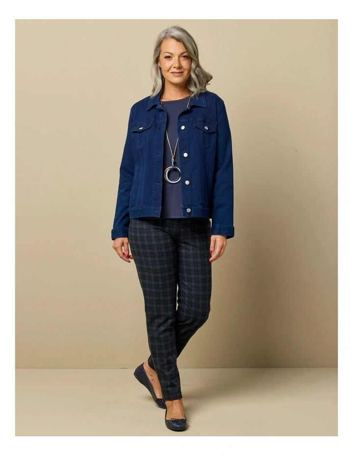 Caplan Stretch Check Warm Pant in Navy image 5