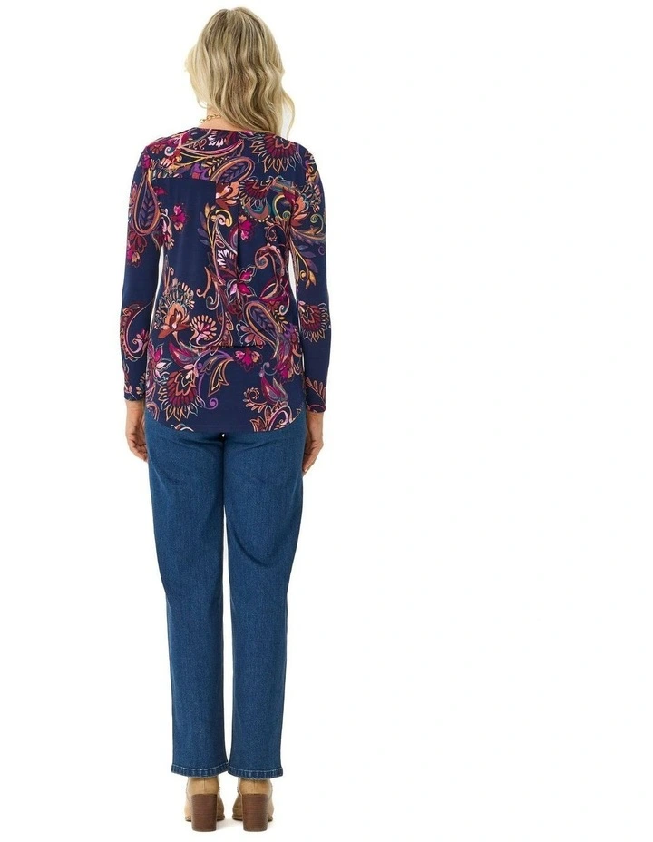 Harper Straight Leg Pull On Jean in Indigo image 2