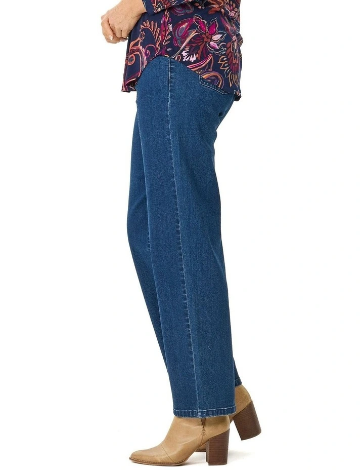 Harper Straight Leg Pull On Jean in Indigo image 3