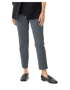 Derby Check Stretch 7/8 Pant in Charcoal