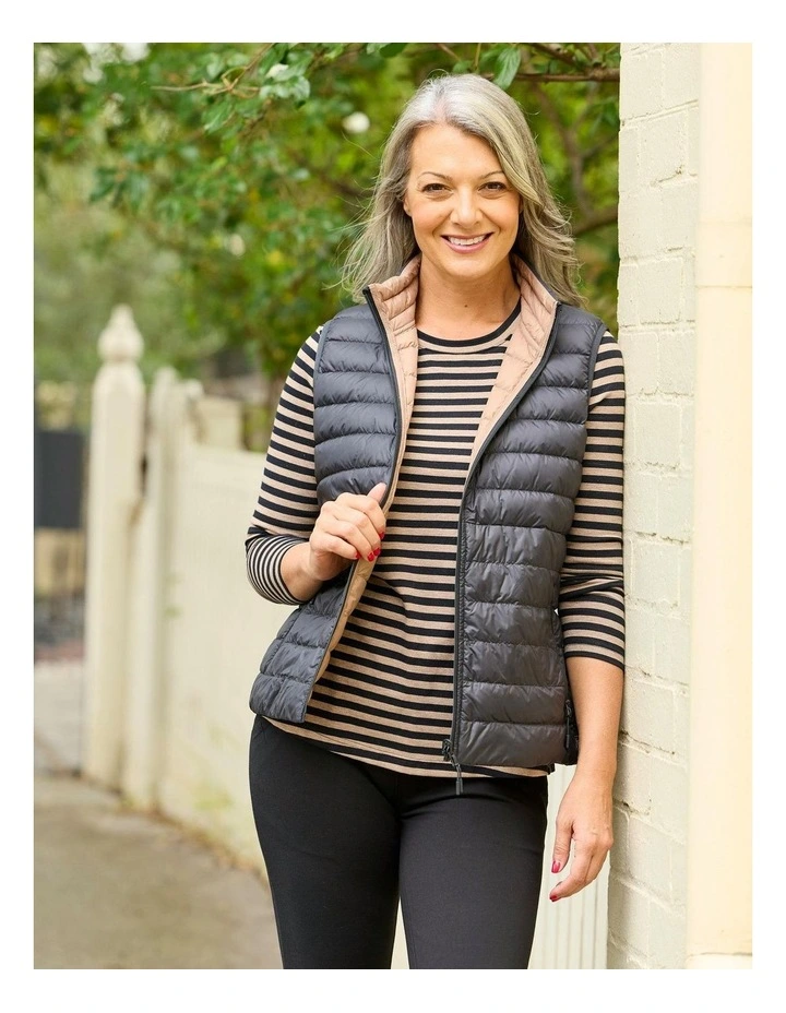 Outdoors Reversible Down Vest in Black image 7