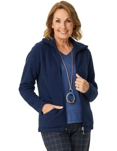 Market Day Possum Zip Cardigan in Blue
