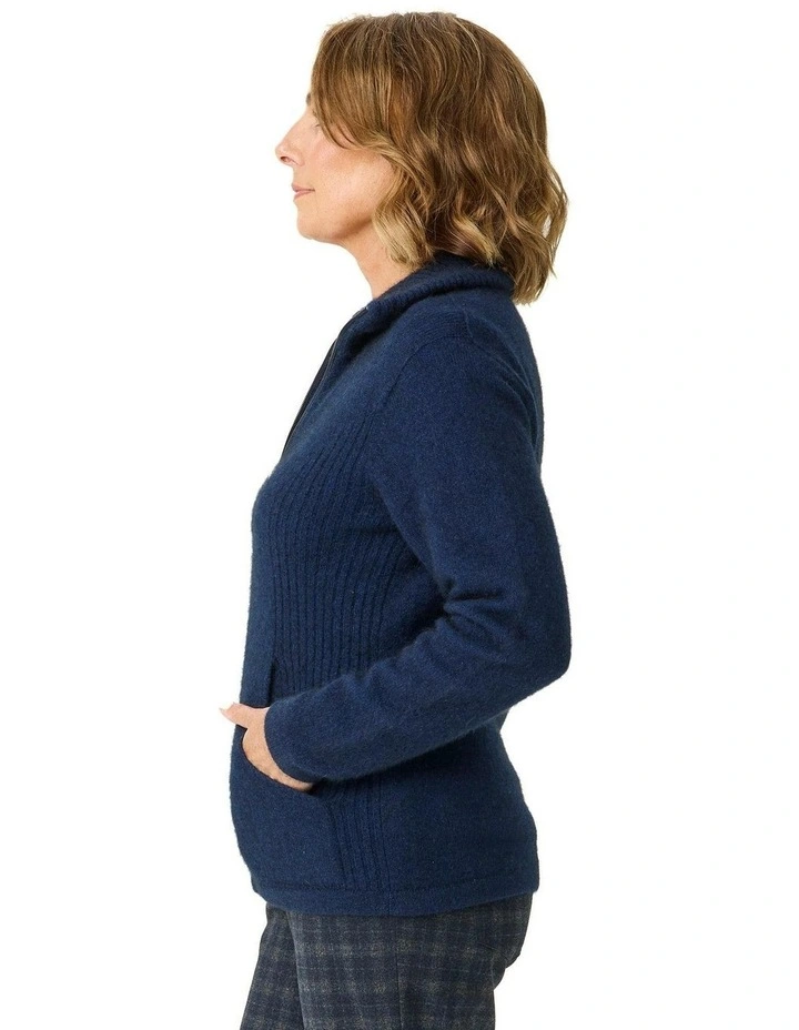 Market Day Possum Zip Cardigan in Blue image 3