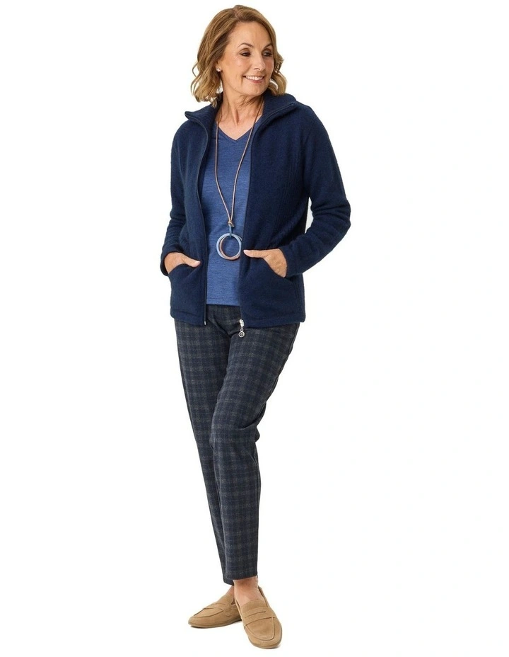 Market Day Possum Zip Cardigan in Blue image 4