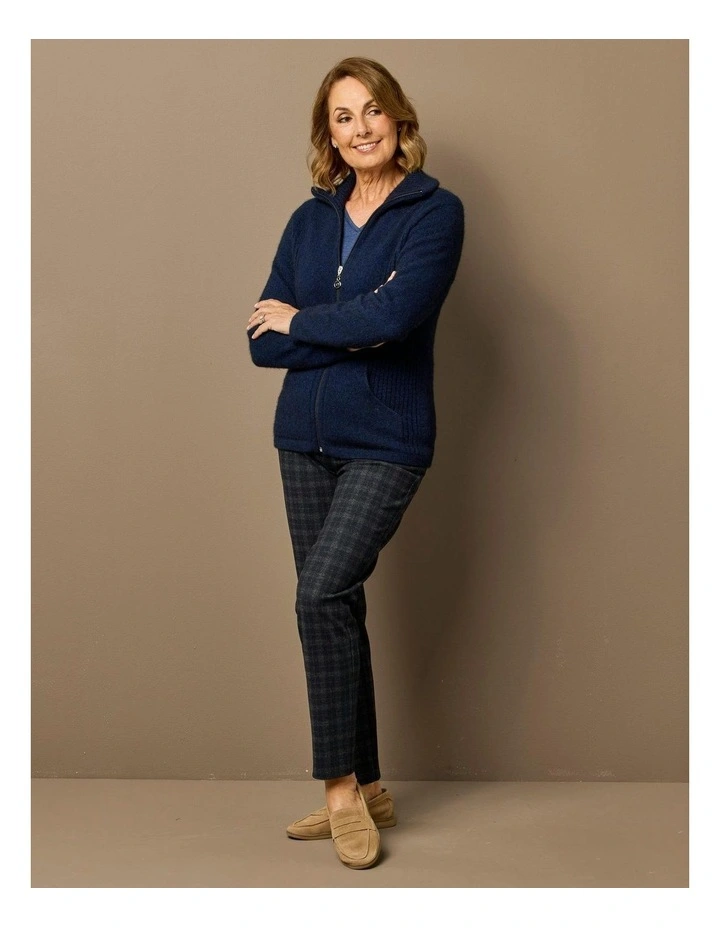 Market Day Possum Zip Cardigan in Blue image 5