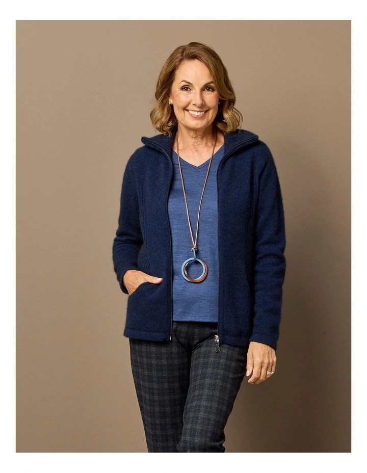 Market Day Possum Zip Cardigan in Blue image 6