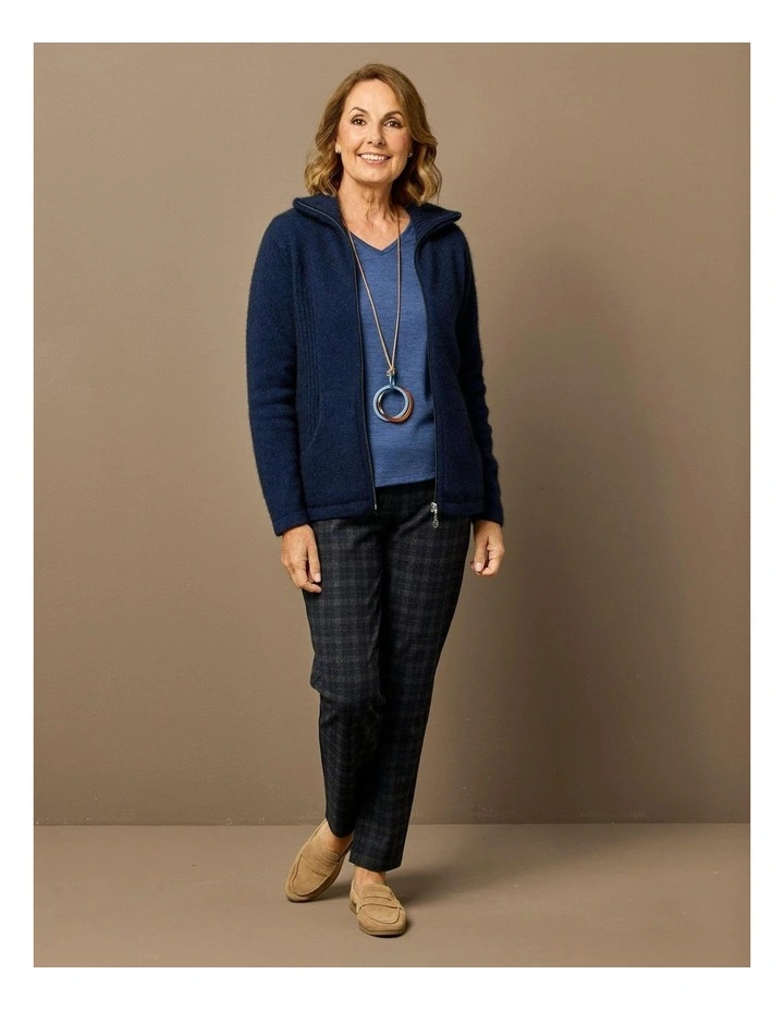 Market Day Possum Zip Cardigan in Blue image 7