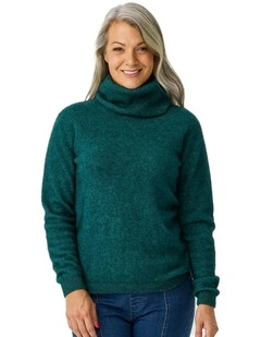 Possum Roll Neck Jumper in Green
