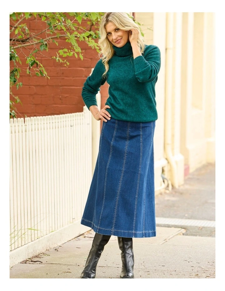 Possum Roll Neck Jumper in Green image 7