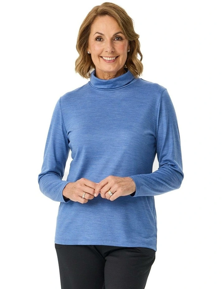 Hedrena Skivvy Long Sleeve Top in Blue image 1