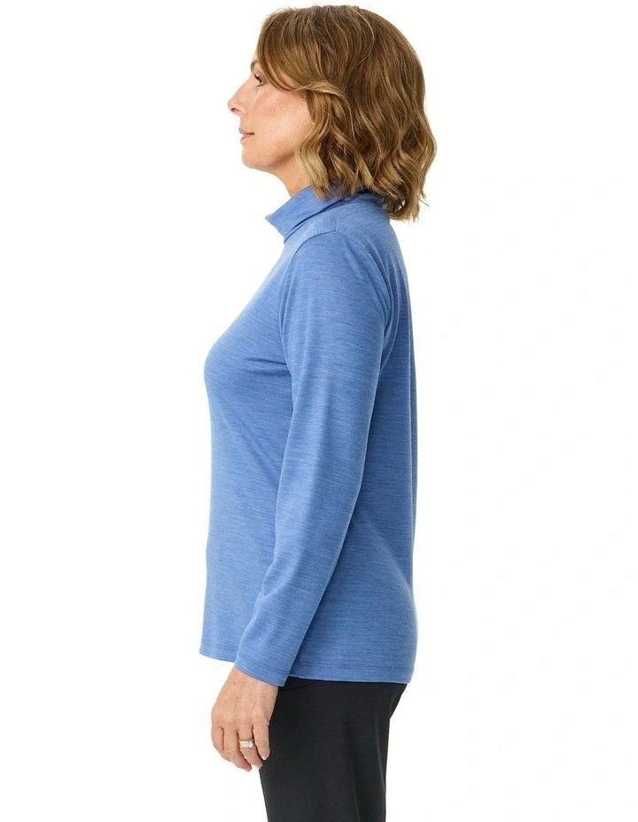 Hedrena Skivvy Long Sleeve Top in Blue image 3