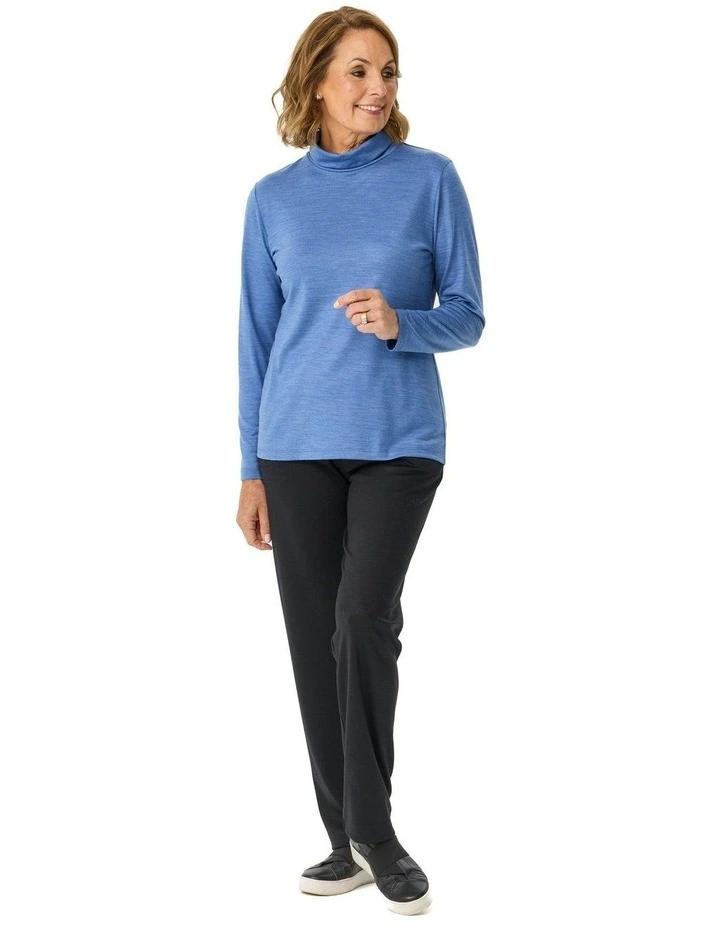 Hedrena Skivvy Long Sleeve Top in Blue image 4