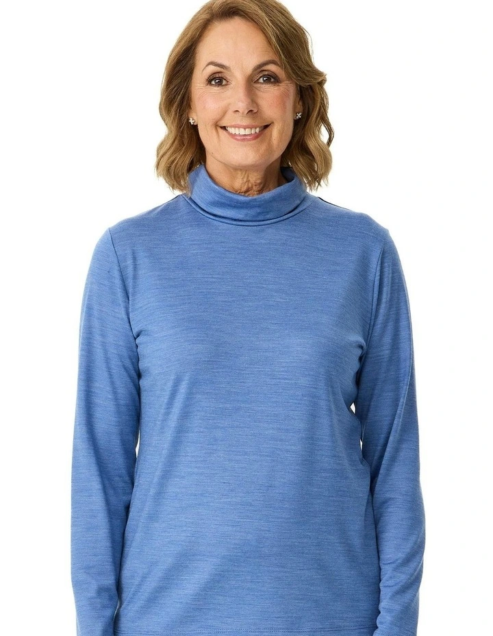 Hedrena Skivvy Long Sleeve Top in Blue image 5