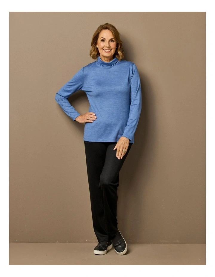 Hedrena Skivvy Long Sleeve Top in Blue image 6