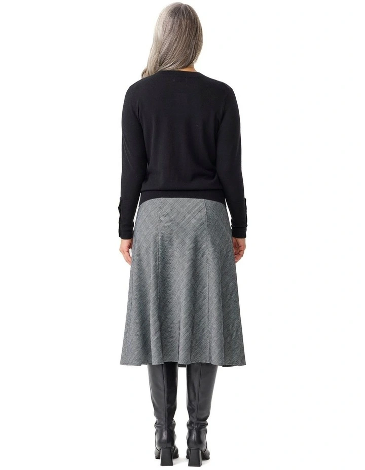 Middleton Check Gored Pull On Skirt in Grey image 2