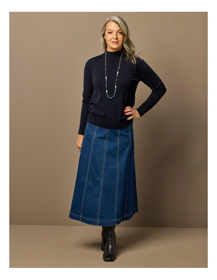 Harper Gored Denim Skirt image 5