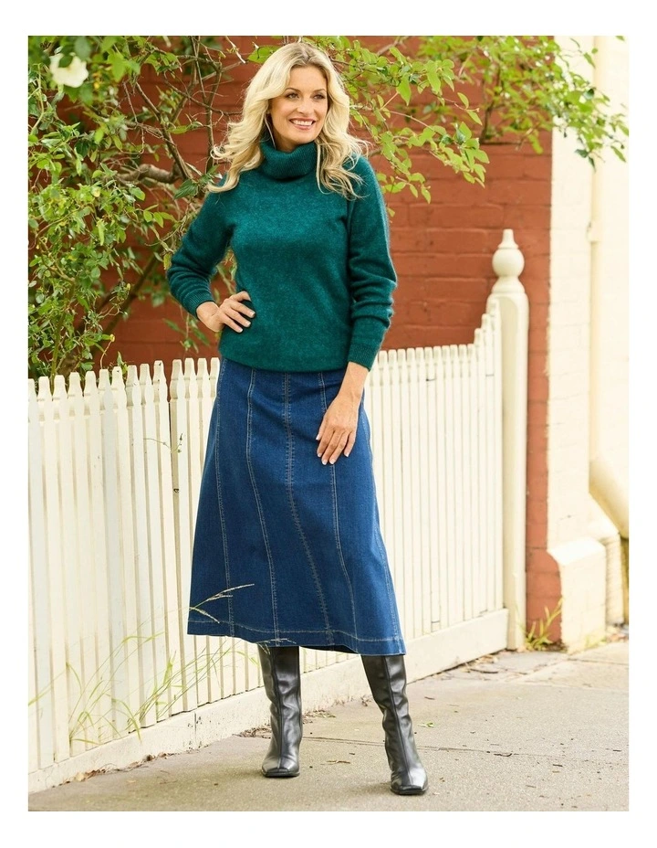 Harper Gored Denim Skirt image 6