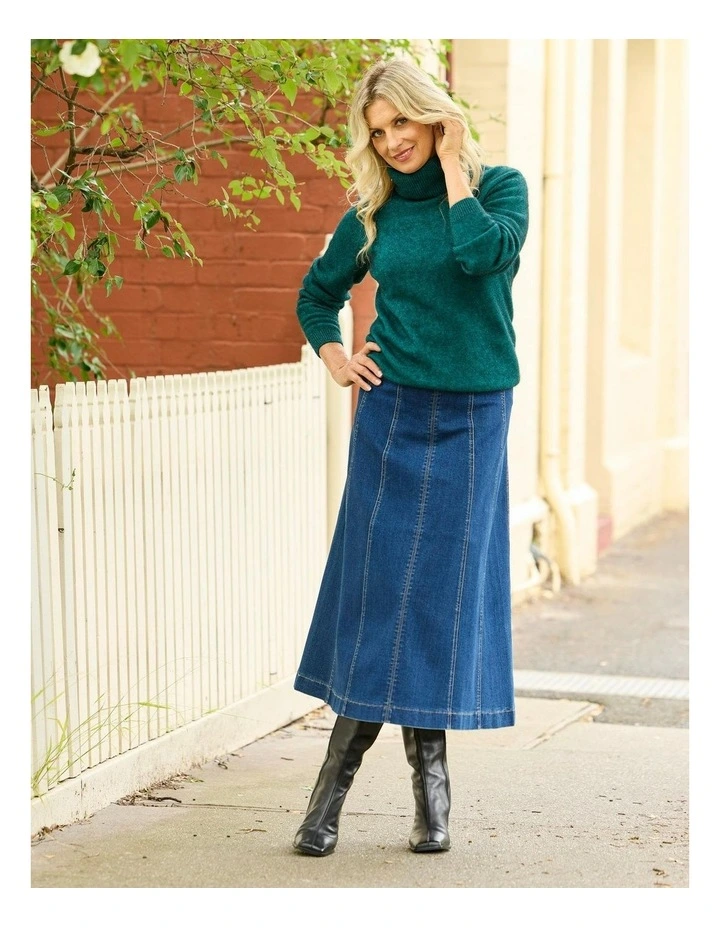 Harper Gored Denim Skirt image 7