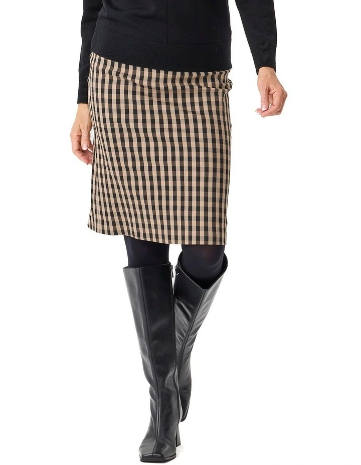 Bayview Check Pull On Skirt in Multi image 1