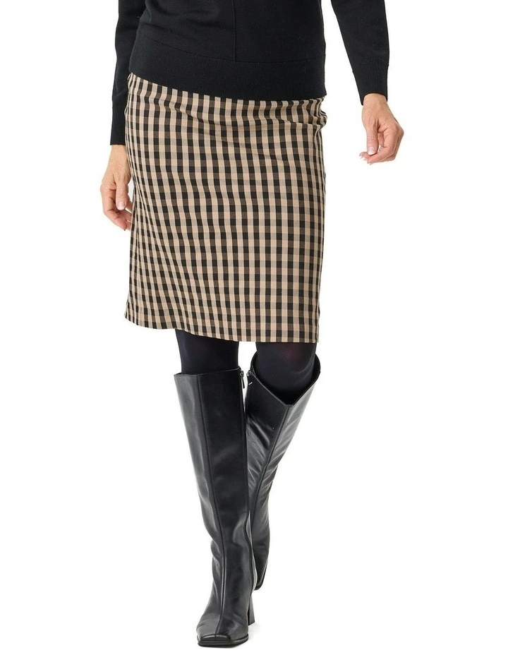 Bayview Check Pull On Skirt in Multi image 1