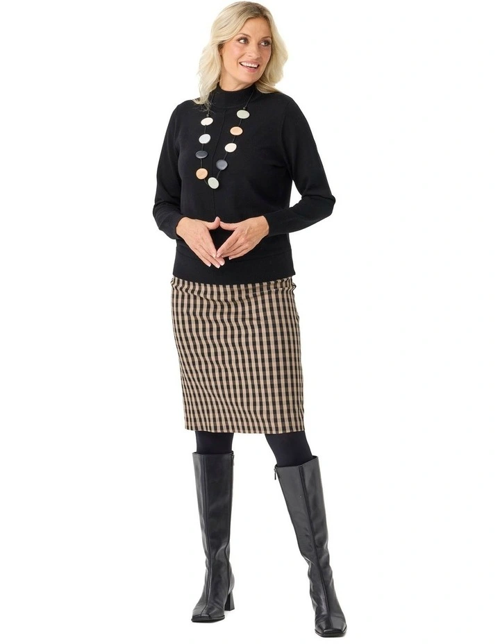 Bayview Check Pull On Skirt in Multi image 4