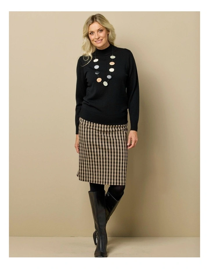 Bayview Check Pull On Skirt in Multi image 5