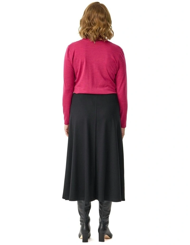 Hedrena Interlock Flared Skirt in Black image 2