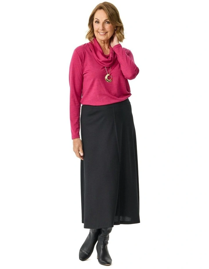 Hedrena Interlock Flared Skirt in Black image 4