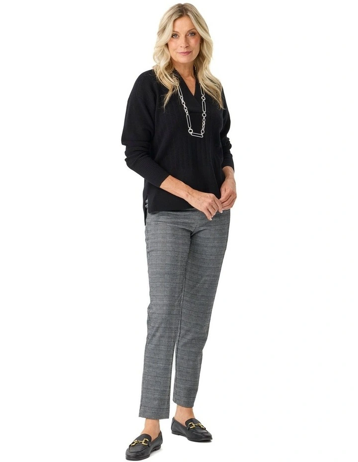 Middleton Check Stretch Pocket Pant in Grey image 4