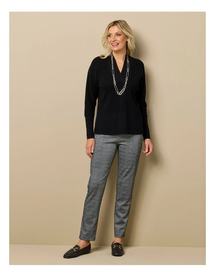 Middleton Check Stretch Pocket Pant in Grey image 6