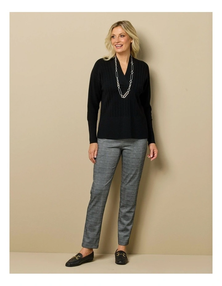 Middleton Check Stretch Pocket Pant in Grey image 6