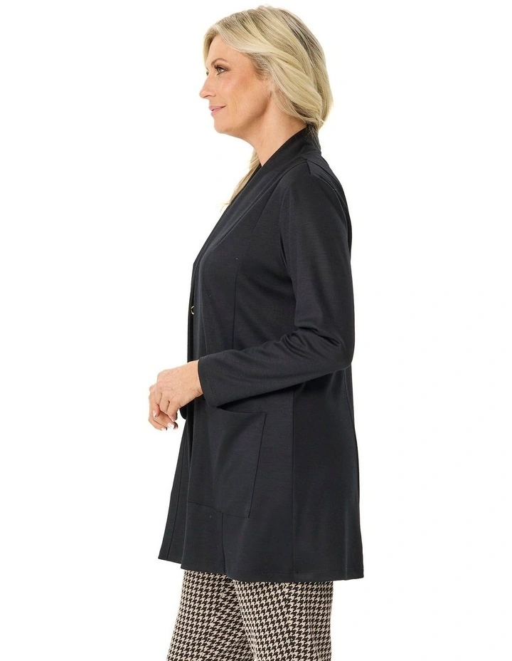 Hedrena Interlock Pocket Cardigan in Black image 3