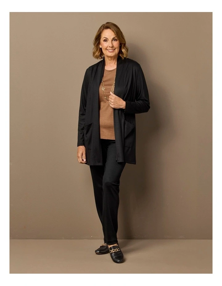 Hedrena Interlock Pocket Cardigan in Black image 7