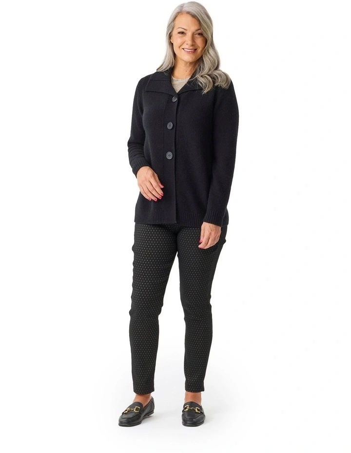 Everdeen Button Cardigan in Black image 5