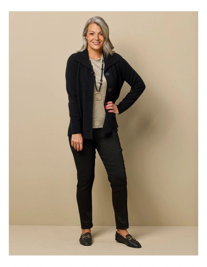 Everdeen Button Cardigan in Black image 7