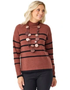 Cedar Stripe Sweater in Brown