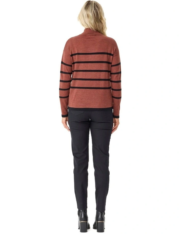 Cedar Stripe Sweater in Brown image 2