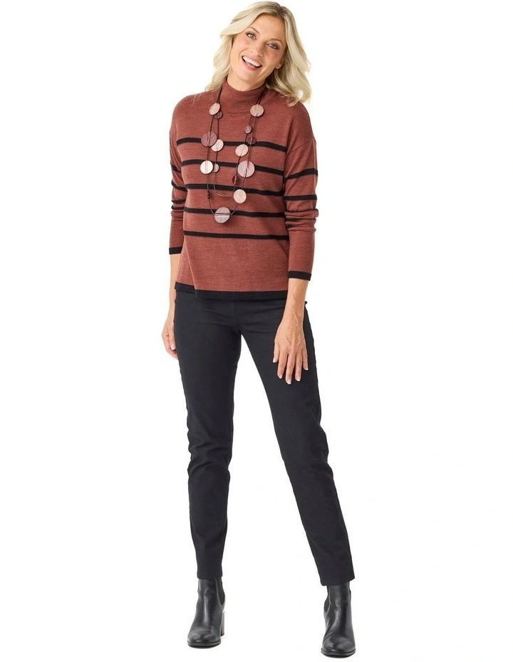 Cedar Stripe Sweater in Brown image 4